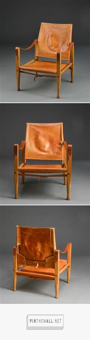 Meubles Style Colonial Kaare Klint Safari Chair ash and Leather Created Via