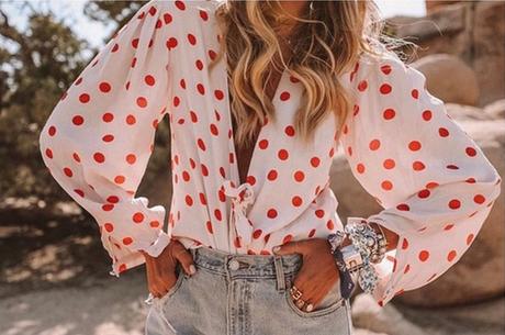 blouse à pois rouge Lovers + Friends