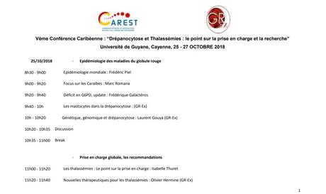 Drépanocytose :la  Vème Conférence Caribéenne