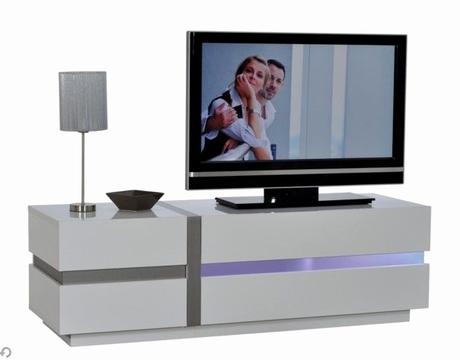 Meuble Tv 100 Cm Meuble Tv Led Lumina Blanc