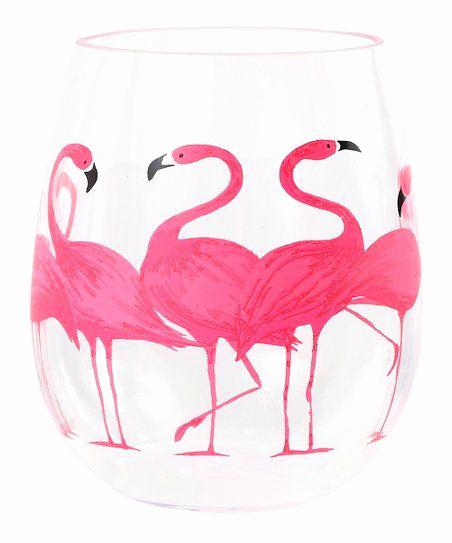 Meubles Flamand Dei Flamingo Stemless Wineglass Zulily Flamingos
