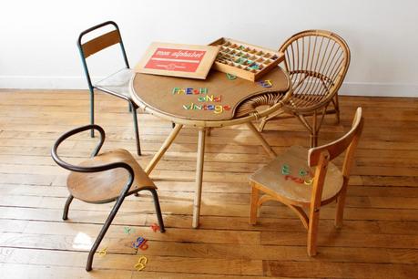 Le Corbusier Meubles Ambiance Enfant Rotin Et 4 Chaises Vintage Fauteuil Rotin Chaise