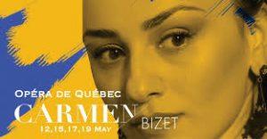 Carmen à l’Opéra de Québec, un récital de Simon Chalifoux à la Société d’art vocal de Montréal et la soprano Aline Kutan avec le Quatuor Molinari