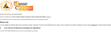 Masse critique de Mai 2018 Masse critique de Mai 2018