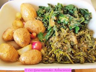 Pommes de terre, radis et choux confits au tahin (Vegan)