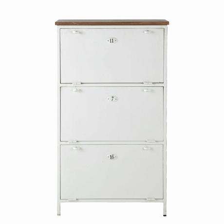 Meubles En soldes Meubles En soldes Meuble Chaussures En Métal Et Manguier Blanc