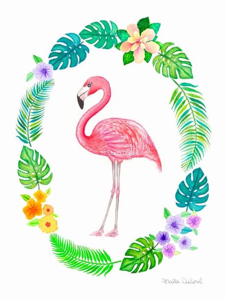 Meubles Flamant Flamingo Art Print Tropical Art Decor Nursery Art Pink Flamingo