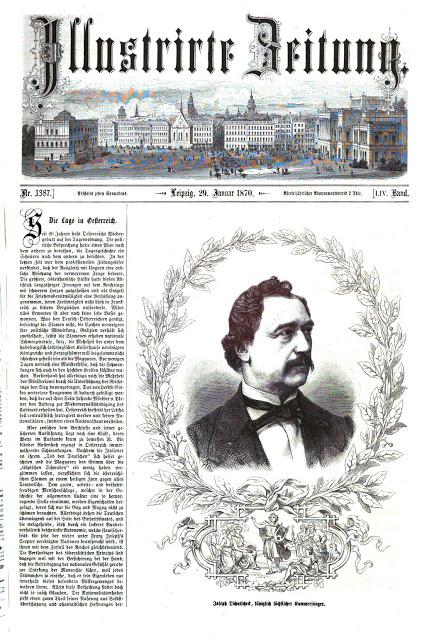 En 1870,  Josef Aloys Tichatschek fêtait 40 ans de scène. L'Illustrirte Zeitung le mettait  à l'honneur.