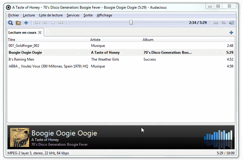 Audacious Music Player - lecteur audio avec onglets Audacious Music Player - lecteur audio avec onglets