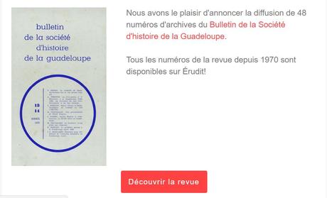 Bulletin de la Société d’Histoire de la Guadeloupe en ligne