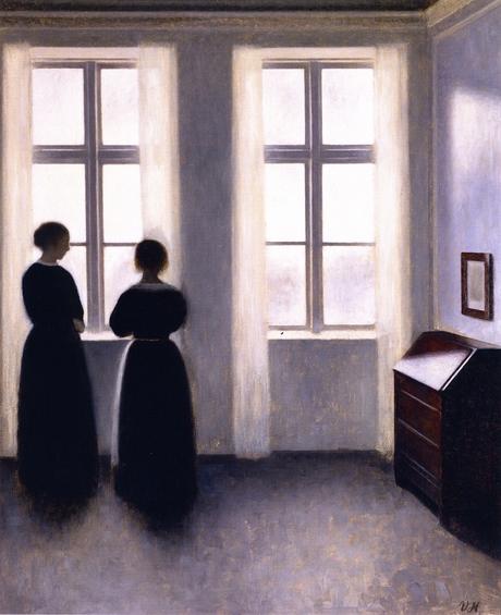 Vilhelm Hammershøi, Silhouettes à la fenêtre, vers 1895, huile sur toile, 55 x 46 cm