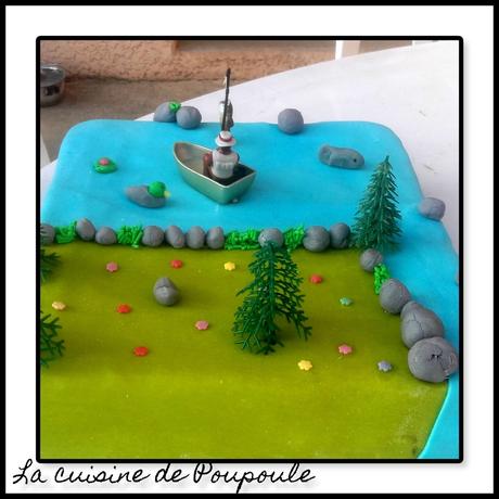 Gâteau anniversaire pêcheur