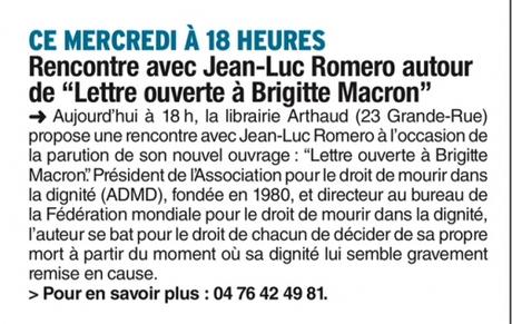 Conférence dédicace à la librairie Arthaud à Grenoble ce mercredi 16 mai à 18H grenoble,jean luc romero,librairie arthaud