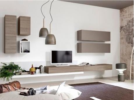 Meuble Living Design Meuble Tv Mural L360 Taupe Et Bois Jpg Tv Wall Units