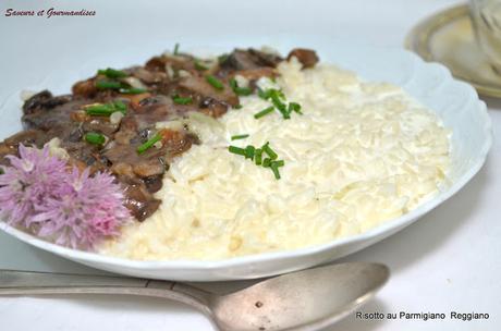 Risotto aux champignons et au Parmigiano Reggiano.