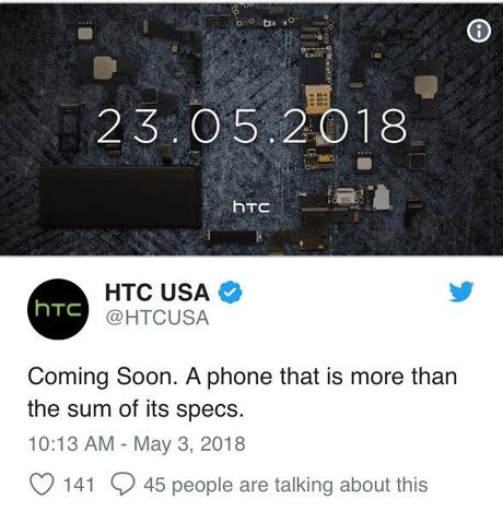 HTC présentera le HTC U12, le 23 mai.