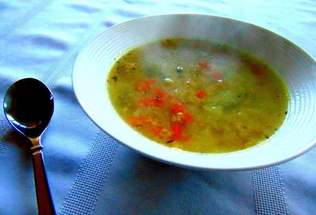 Soupe au poulet {de soya} et riz {de chou-fleur} Soupe au poulet {de soya} et riz {de chou-fleur}
