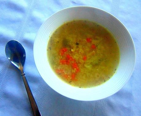 Soupe au poulet {de soya} et riz {de chou-fleur} Soupe au poulet {de soya} et riz {de chou-fleur}