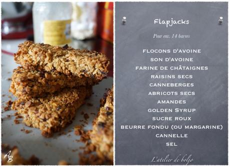 Flapjacks (barre de céréales) aux flocons d’avoine et aux fruits secs