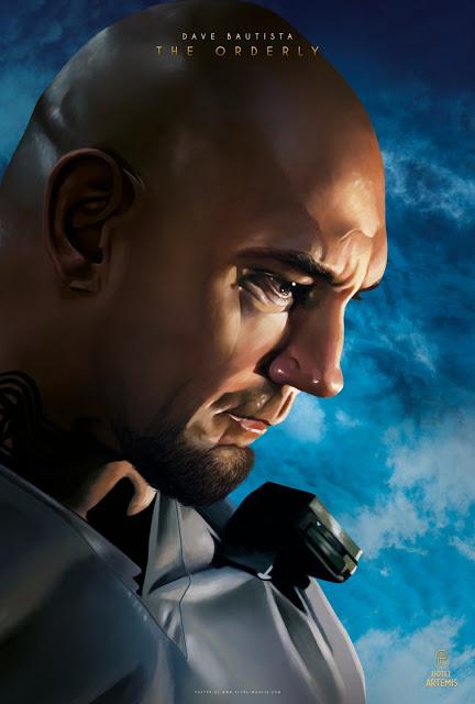 Affiches personnages US pour Hotel Artemis de Drew Pearce