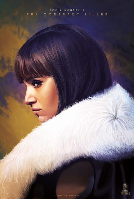 Affiches personnages US pour Hotel Artemis de Drew Pearce