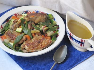 Suprêmes de pintade aux petits légumes