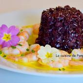 Riz noir aux crevettes, sauce au safran et curcuma - La cuisine de Ponpon: rapide et facile!