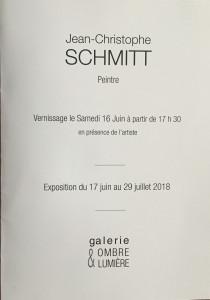 Galerie Ombre et Lumière – exposition Jean-Christophe SCHMITT 17 Juin au 29 Juillet 2018