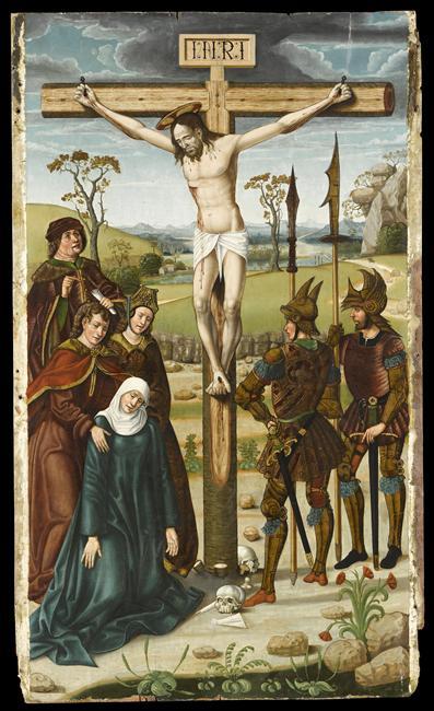 2 Croix-poutres, croix-troncs Maitre de Rio Frio (16e s.) Retable de saint Martin - La Crucifixion Musee Goya castres