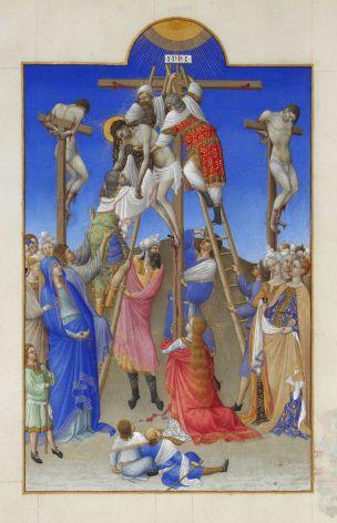 Les-Tres-Riches-Heures-du-duc-de-Berry-Folio_156v_-_The_Deposition-1411-1416