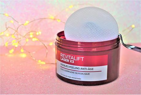 Disques peeling anti-âge Revitalift Laser X3 L'Oréal Paris acide glycolique