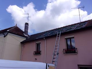 Installation des support pour les panneaux photovoltaïque