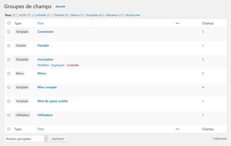 ACF: Créer une Taxonomie pour Catégoriser ses Groupes de Champs