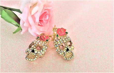 boucles d'oreilles tête de mort aura créations bijoux faits main