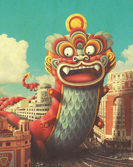 Les superbes affiches du nouvel an chinois à Madrid par BAKEA