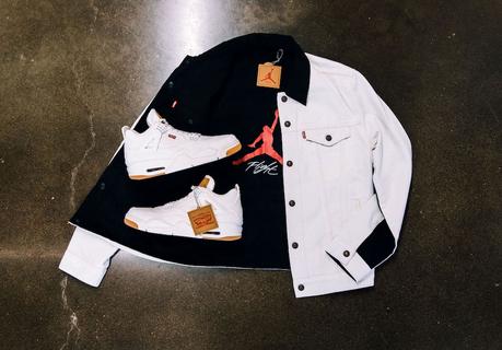 Levi's x Air Jordan 4 Black and White