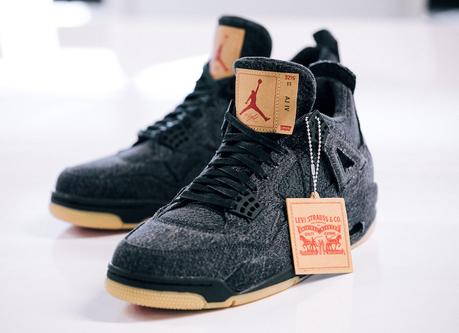Levi's x Air Jordan 4 Black and White