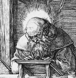 Durer 1514 Saint Jerome dans son etude tete Jerome