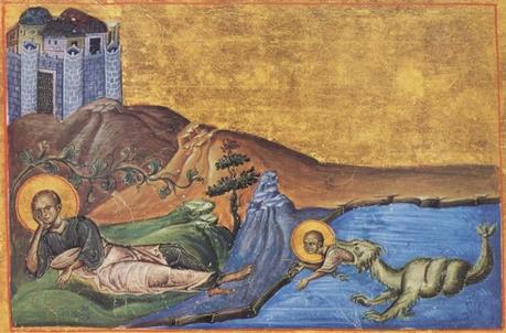 7 De la Correction à la Transmutation Jonas. miniature du Menologion de Basile II (976-1025). Manuscript - Vat.gr.1613 bibliotheque du Vatican. Rome