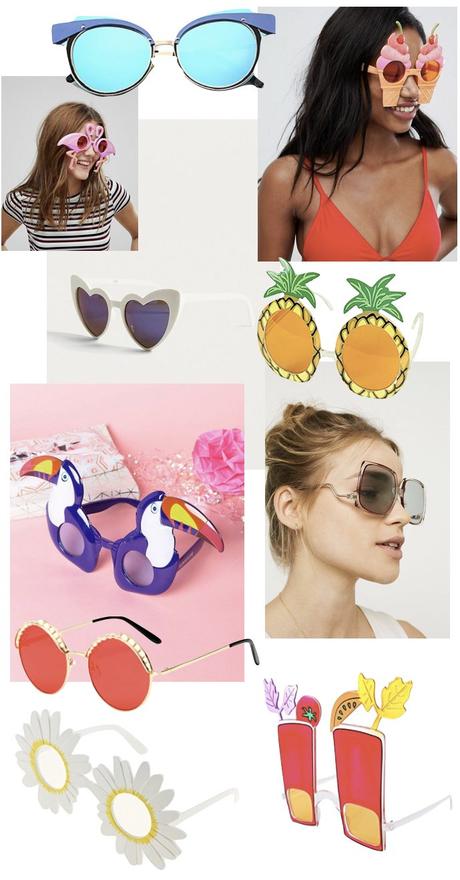 lunettes de soleil original toucan pool party soleil flamant rose ananas