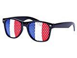 Le kit du supporter de l’équipe de France pour la coupe du monde 2018 Lunettes à grille à trous Design Drapeau la France Bleu blanc rouge pays coupe du monde foot allez les bleus soirée évenement à thème humoristiques deguisement supporters coupe du monde ambiance fête national sportive évenement animation francaise, choisir:V-1151 France