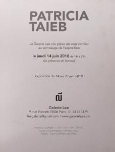 Galerie LEE  exposition Patricia TAIEB  14/30 Juin 2018