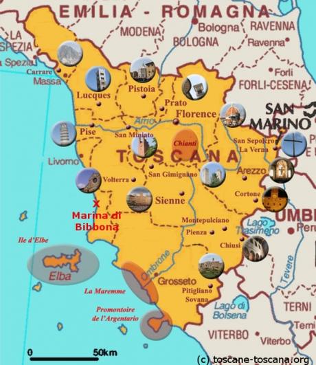 Carte de la Toscane Carte de la Toscane