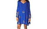 Free People Oxford Embroidered Mini Dress (Cobalt Blue) (Small)