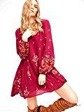Free People Oxford Embroidered Mini Dress (Plum Combo) (Small)
