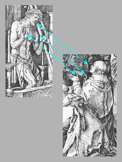 Durer Messe de St Gregoire 1511 effet miroir