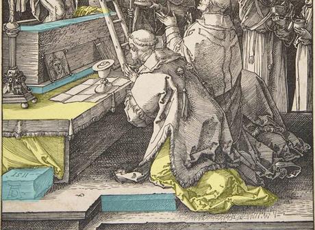 Durer Messe de St Gregoire 1511 tissus casses