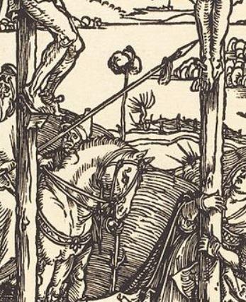 Durer BD 07 Compas Calvary with the Three Crosses 1504-05