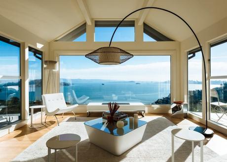 villa californienne vue sur ocean salon baie vitre