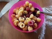 Verrine de Framboises au Muesli Cliquer sur les photographies pour les agrandir
